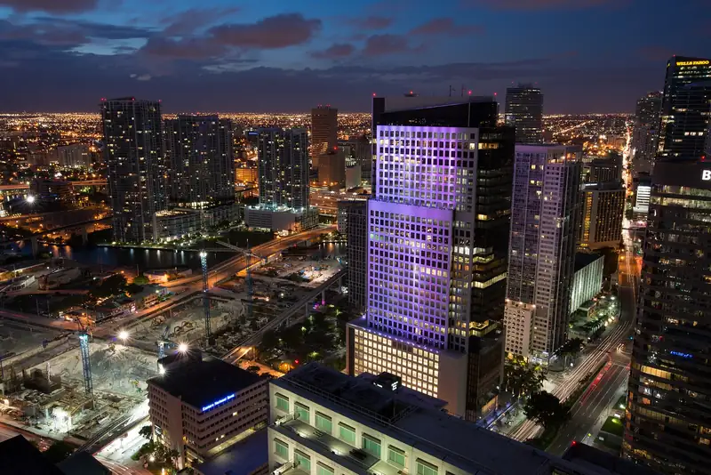 Brickell night view from Plaza on Brickell